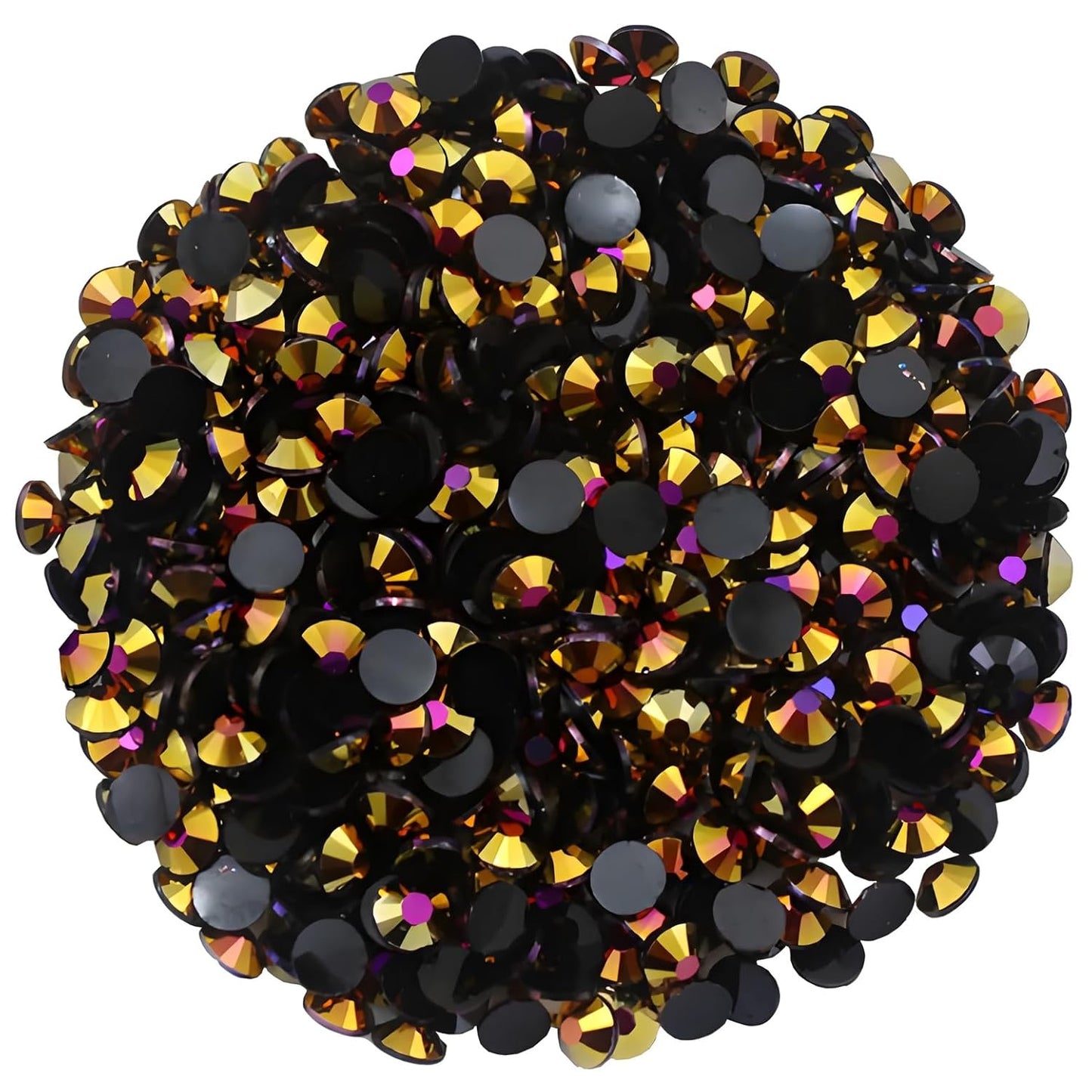 2250 Pcs SS16 4mm AB Flatback Rhinestones for Nails Art Crafts Glitter Round Shine Gems Crystals DIY Clothes Shoes （Black-Bottom RoseRed AB）-FemmiqueWomen