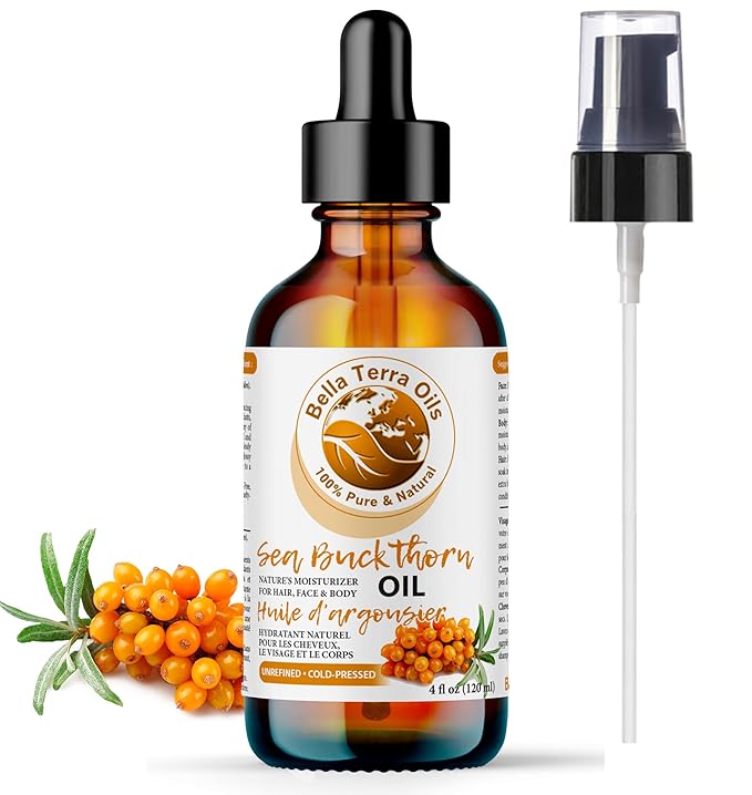 Bella Terra Oils - Seabuckthorn Berry Oil 4oz - Experience Nature's Luxurious Touch, Brimming with Vitamin E & Carotenoids, Transcend Ordinary Skincare-FemmiqueWomen