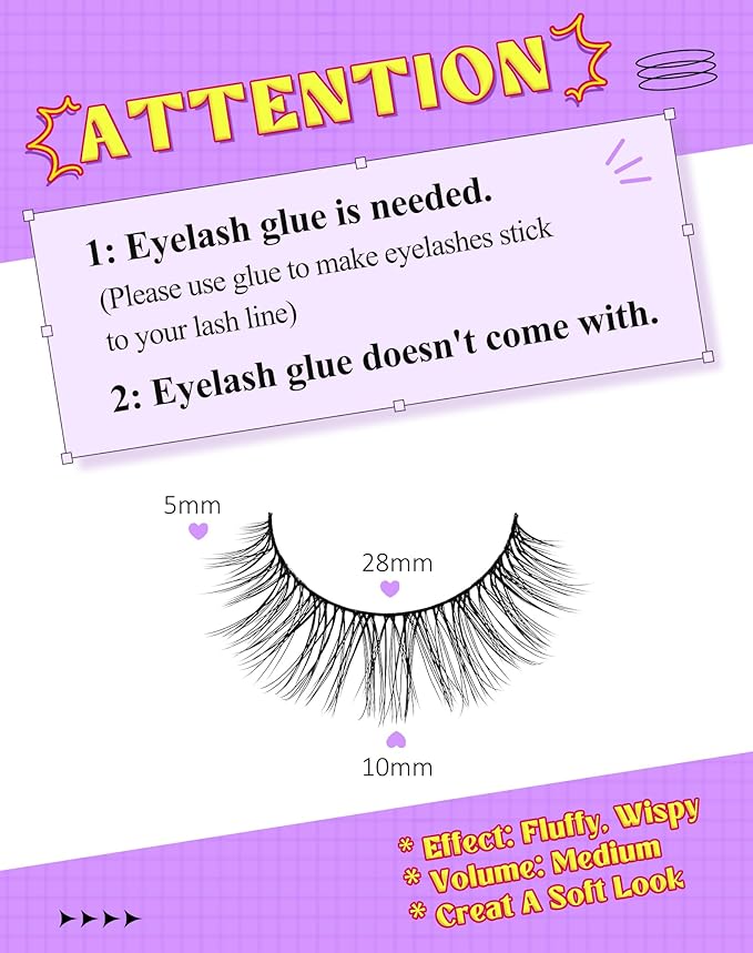 Onlyall Lashes Mink False Eyelashes Natural Wispy Lashes Soft Faux Mink Lashes Fluffy False Lashes DK72-FemmiqueWomen