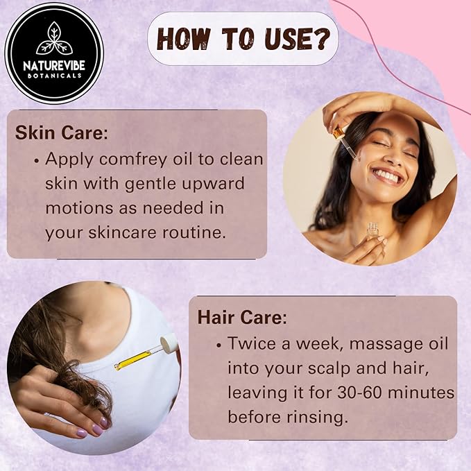 Naturevibe Botanicals Comfrey Oil 32 Ounces | 100% Pure and Natural | Great for Skin Care and Hair Care-FemmiqueWomen