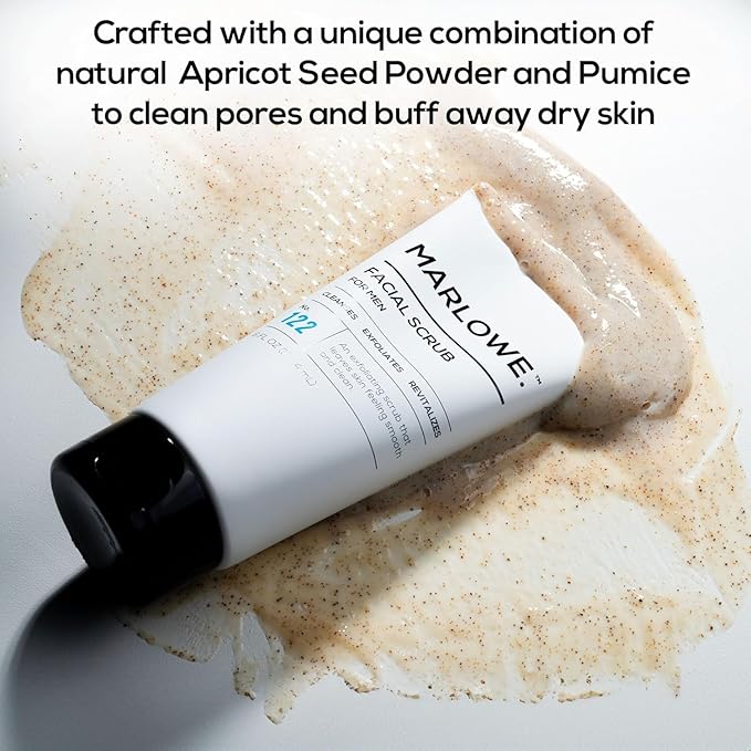 MARLOWE. Skin Care Set, No. 122 Facial Scrub 6 oz & No. 123 Facial Moisturizer 6 oz with Natural Extracts & Antioxidants, Cleanses, Exfoliates, Hydrates & Soothes-FemmiqueWomen