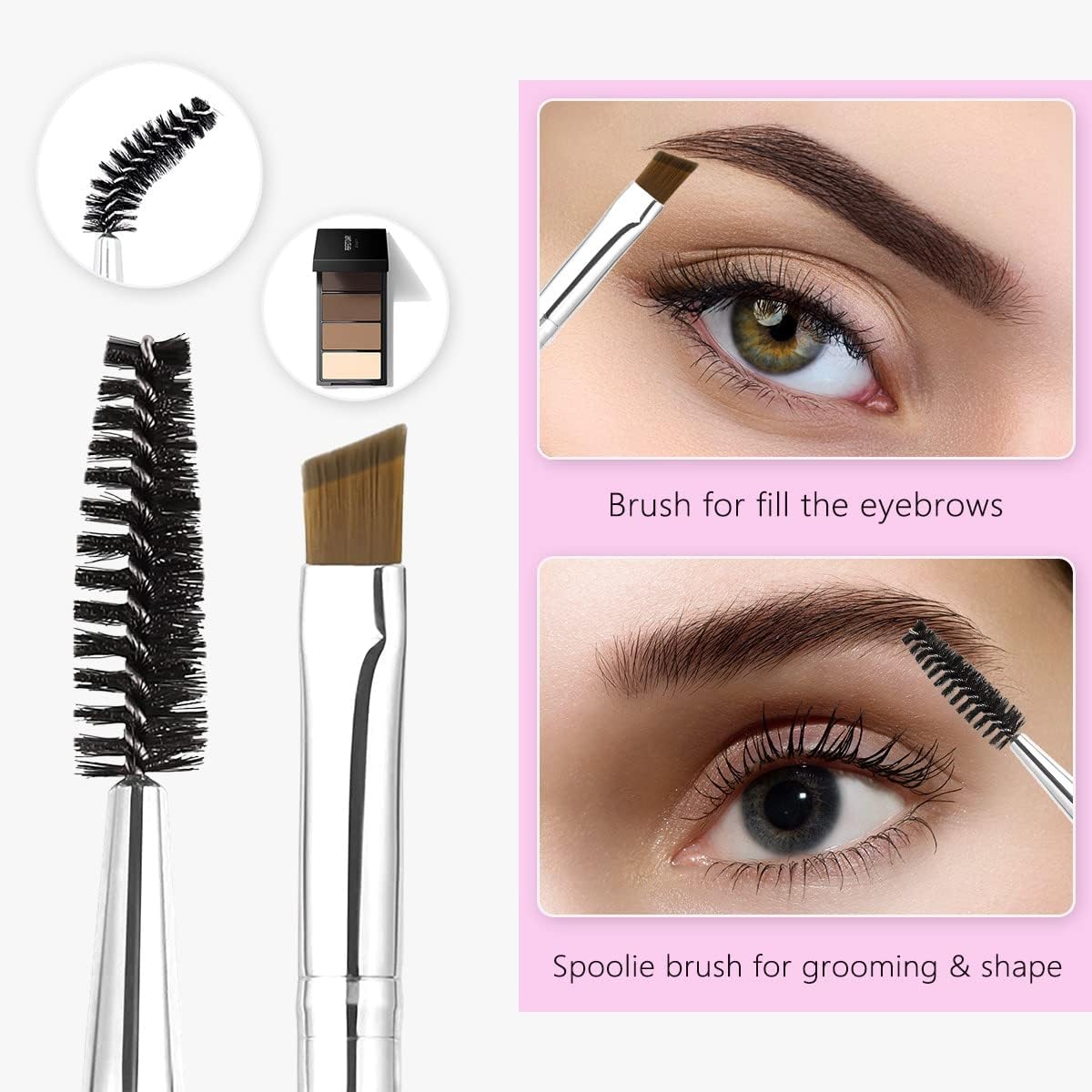 Eyelash Curlers Eyebrow Brush Kit for Women w Lash Curler, Eyelash Comb Seperator, Mascara Brushes, Eyelash Extension Tweezers, Angled Eyebrow Brush and Comb, 10 Silicone Refills Pads for Lash & Brow-FemmiqueWomen