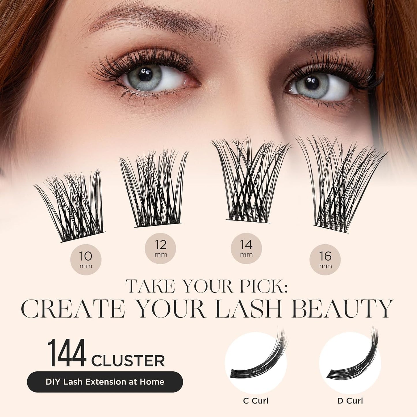 PopUp Lash Clusters, DIY Eyelash Extensions Mega Volume Individual Lashes Eyelash Clusters Extensions Wispy Lashes Cluster DIY at Home(703)-FemmiqueWomen