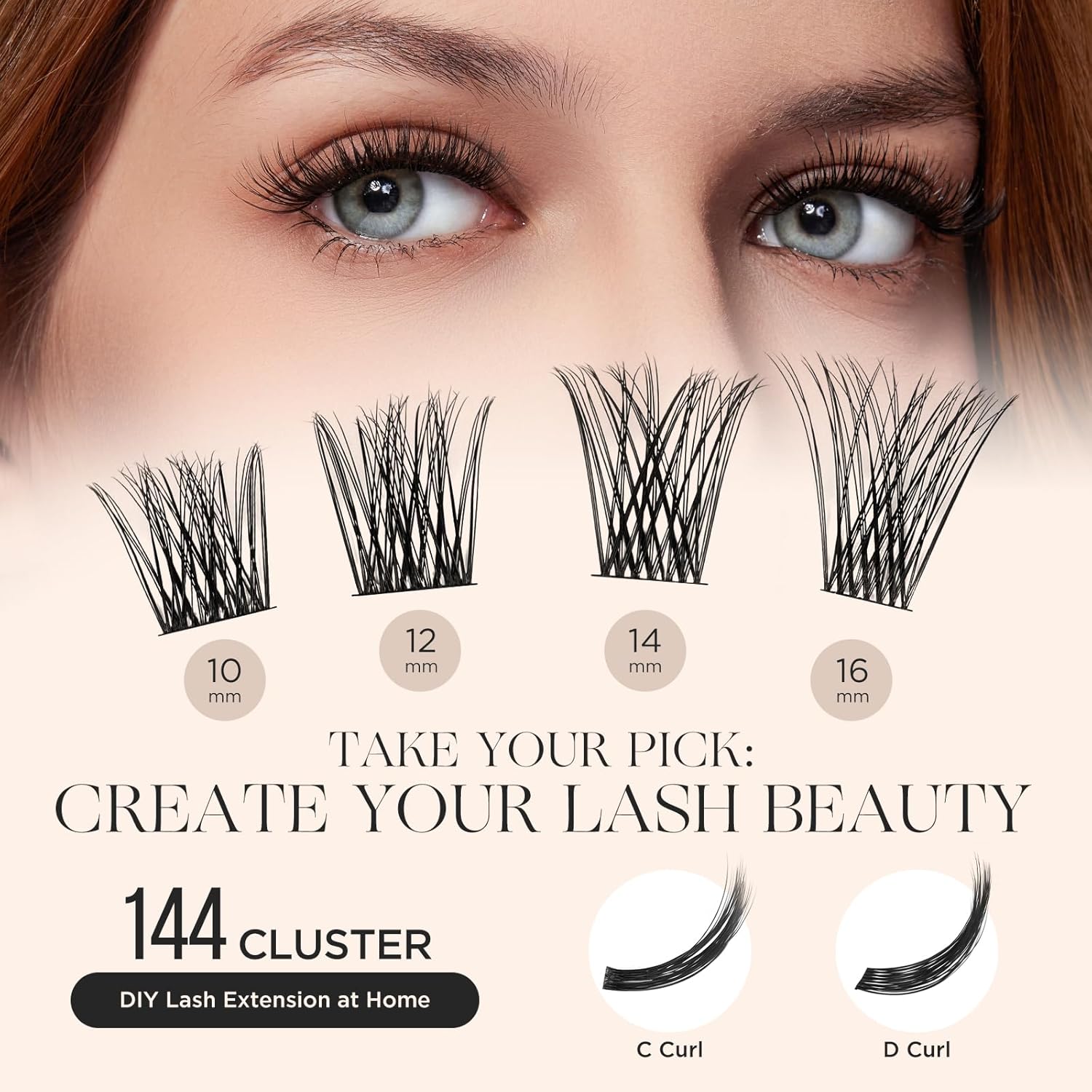 PopUp Lash Clusters, DIY Eyelash Extensions Mega Volume Individual Lashes Eyelash Clusters Extensions Wispy Lashes Cluster DIY at Home(703)-FemmiqueWomen