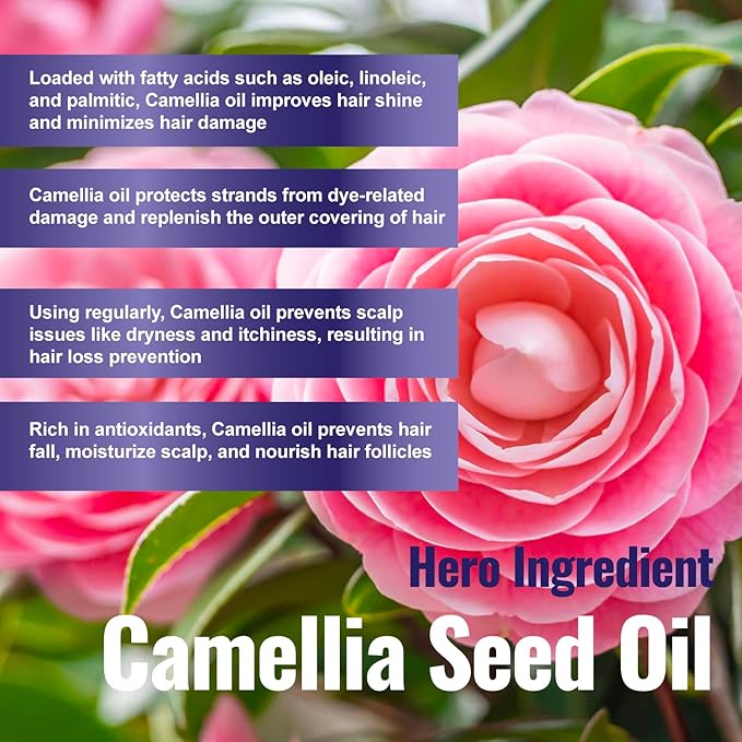 100 Natural Botanical Hair Growth Serum for Nourishing Hair Scalp and Protecting Hair loss, Moringa Camellia Rosemary Castor Tea Tree Peppermint Jojoba Blended , Made In USA (2oz)-FemmiqueWomen