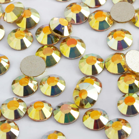 2000 PCS SS20 Flatback Rhinestones,12-Facet Diamond-Cut Glass Gems for Nail Art,Clothing,DIY Crafts,Glue-On Decoration Stones with Silver Backing,Metal Sunlight-FemmiqueWomen