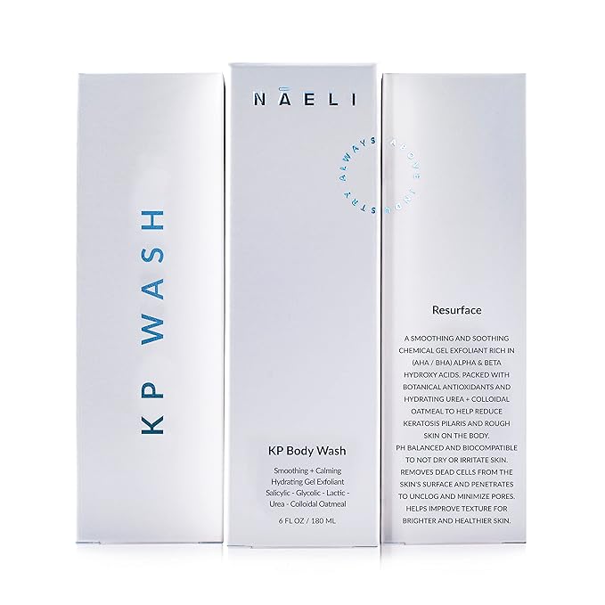 NAELI Keratosis Pilaris & Acne Exfoliating Body Wash Cleanser with 14% Glycolic & Salicylic Acid - Natural KP Bump Eraser & Strawberry Legs Treatment, Back & Butt Acne - Smooths & Hydrates, 6 oz-FemmiqueWomen