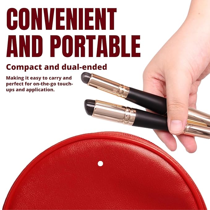 Dual Ended Silicone Lip Brush with Lid, Jelly-like Lip Makeup Brush, Versatile Makeup Applicator for Lips, Concealer, Contour, Blush, Bronzer, and Eyes, 1 count-FemmiqueWomen