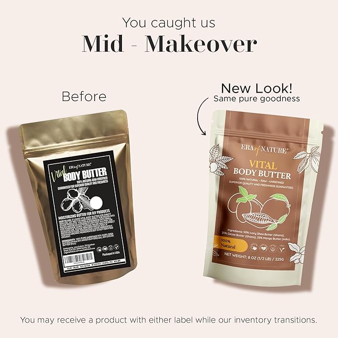 Era of Nature Organic Shea, Mango & Cocoa Body Butter – Raw, Unrefined, 100% Natural – Perfect Base for DIY Skincare, Body Butters, Lotions, Soaps & Lip Balms – Essential for Homemade Creations – 32oz-FemmiqueWomen