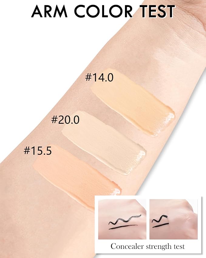 2 PCS Under Eye Concealer Full Coverage, Waterproof Color Correcting Concealer All Day Coverage Dark Circles, Puffiness, Redness, Lightweight Cream Foundation Brightener, Natural Matte Finish, Medium-FemmiqueWomen