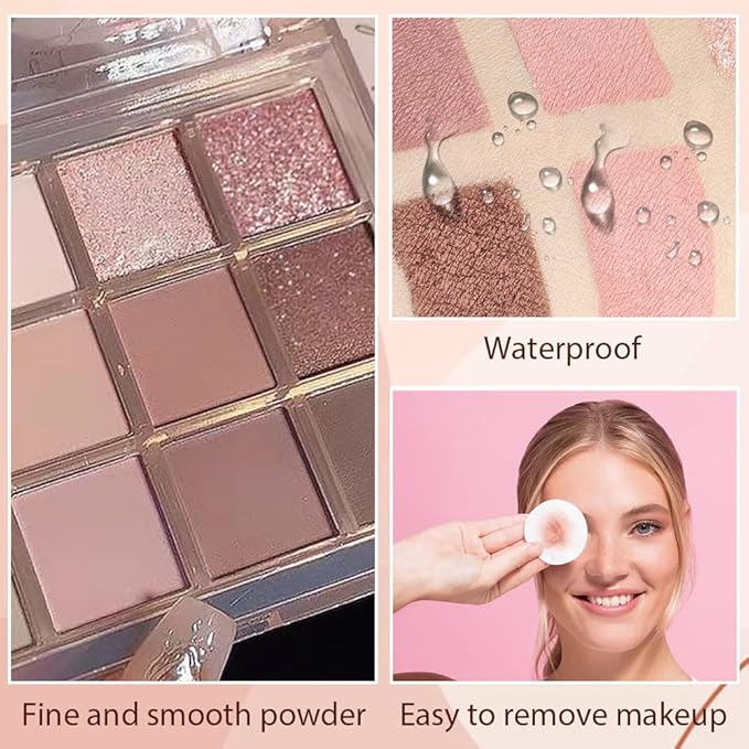 12 Girds Colorful Matte Shimmer Eyeshadow Palette for Eye Makeup,High Pigmented Eye Shadow Primers Powder Palet de sombras de ojos 12-C-FemmiqueWomen