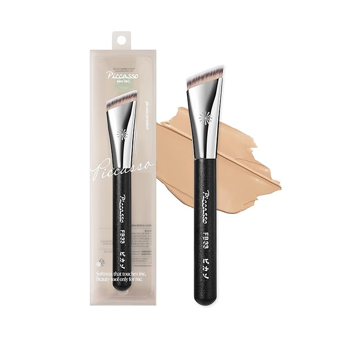 Piccasso FB33 Foundation Brush – Tapping Cover Brush for Liquid & Cream Foundation, Fills Pores with Soft Bristles for Smooth and Flawless Face Makeup, Professional Korean Beauty Tool-FemmiqueWomen
