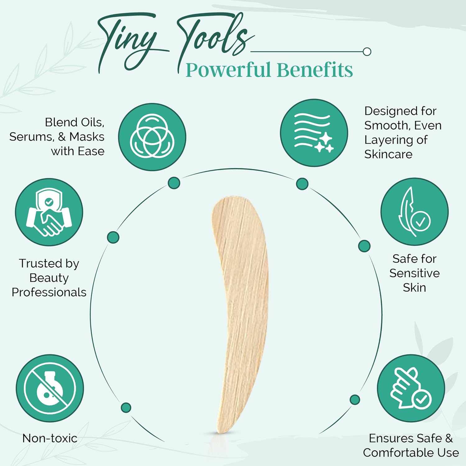 Bamboo 50-pack Cosmetic Facial Makeup Spoon Spatula Mini Makeup Spatula, Biodegradable Compostable Cosmetic Cream Spatulas Spoon, Skincare Scoop Applicator Facial Massage Beauty BPA FREE (Standard)-FemmiqueWomen