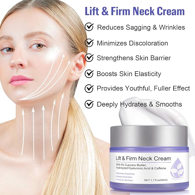 Neck Firming Cream, Neck Cream for Tightening & Neck Lift, Anti-Aging Neck Cream for Wrinkles 1.7 Fl.Oz-FemmiqueWomen