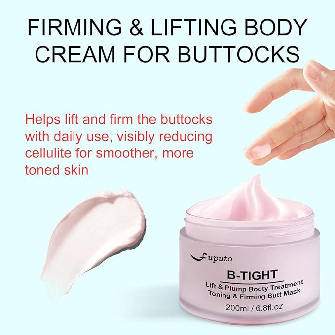 B-TIGHT Body Cream, 200ml Leave-On Booty Enhancing Mask, Firming & Moisturizing Cream, Leave-On Cellulite Mask - Improves Skin Tightness in Buttock Area, Lift sagging skin - 6.76 oz-FemmiqueWomen