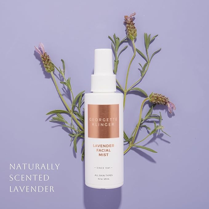 Georgette Klinger Lavender Facial Mist - Moisturizing and Long-Lasting Facial Spray with Aromatherapy, Antioxidants, and Skin-Plumping, Makeup Setting for Dewy, Hydrated Skin - 4.2 oz-FemmiqueWomen