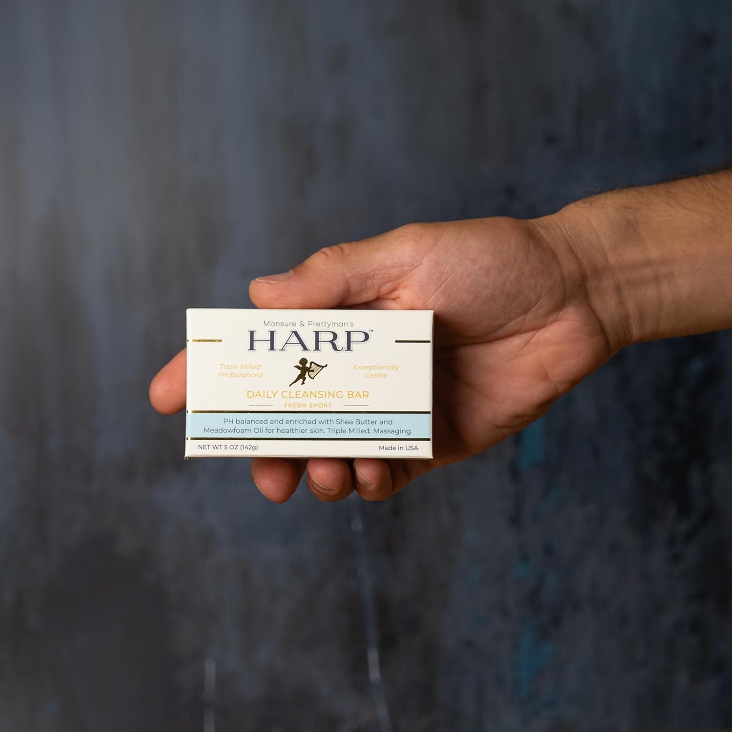 HARP pH-Balanced (5.0-6.0) Body Wash Bar. ZERO saponified oils. Protects Moisture Barrier. Gentle for Sensitive/Dry skin. + Shea Butter/Borage Oil. Non-Comedogenic. FRESH SPORT Fragrance. 5oz-FemmiqueWomen