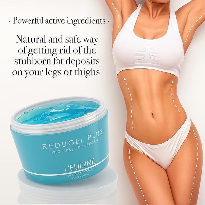L’EUDINE Redugel Plus Skin Tightening Cream – Pack of 3 – 8oz Anti Cellulite Cream with Mint Oil, Field Horsetail, Marine Algae, Maca Extract – Powerful Non-Greasy Formula – Firming and Toned Skin-FemmiqueWomen