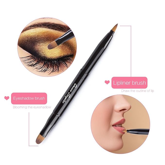 Retractable Lip Brush Concealer Makeup Dual End Travel Size Lipstick Brush With Cap-FemmiqueWomen