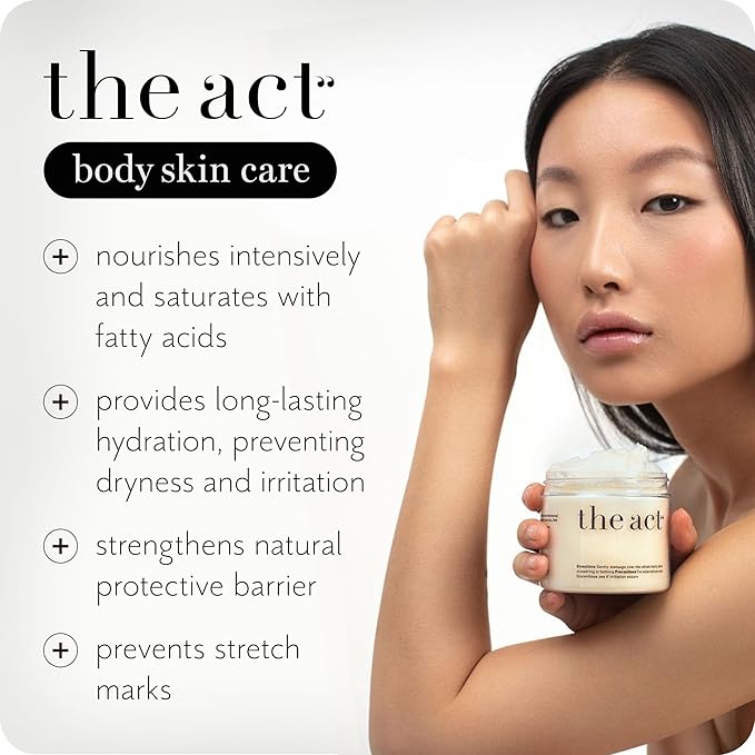 THE ACT Solid Coconut Body Butter – Organic Vegan Moisturizer with Shea & Almond Oils – Melts in Hands – Massage Balm for Dry Skin – Natural Skincare for Women & Men – 6 oz with Spatula-FemmiqueWomen