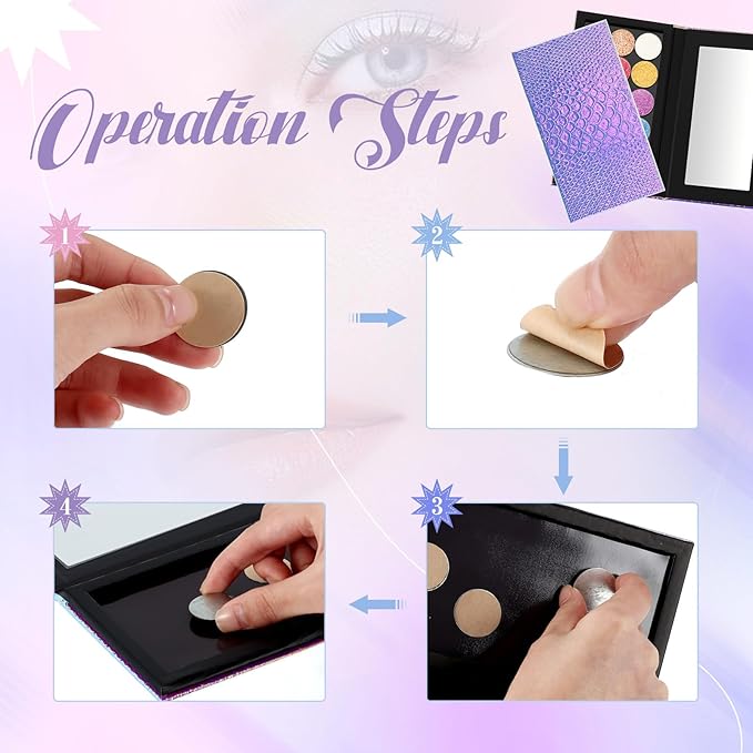2 Pieces Magnetic Palette Mermaid Empty Palette with Mirror and 36 Pcs Adhesive Metal Empty Palette Stickers Large Mermaid Makeup Empty Palette for Eyeshadow Lipstick Blush Powder-FemmiqueWomen