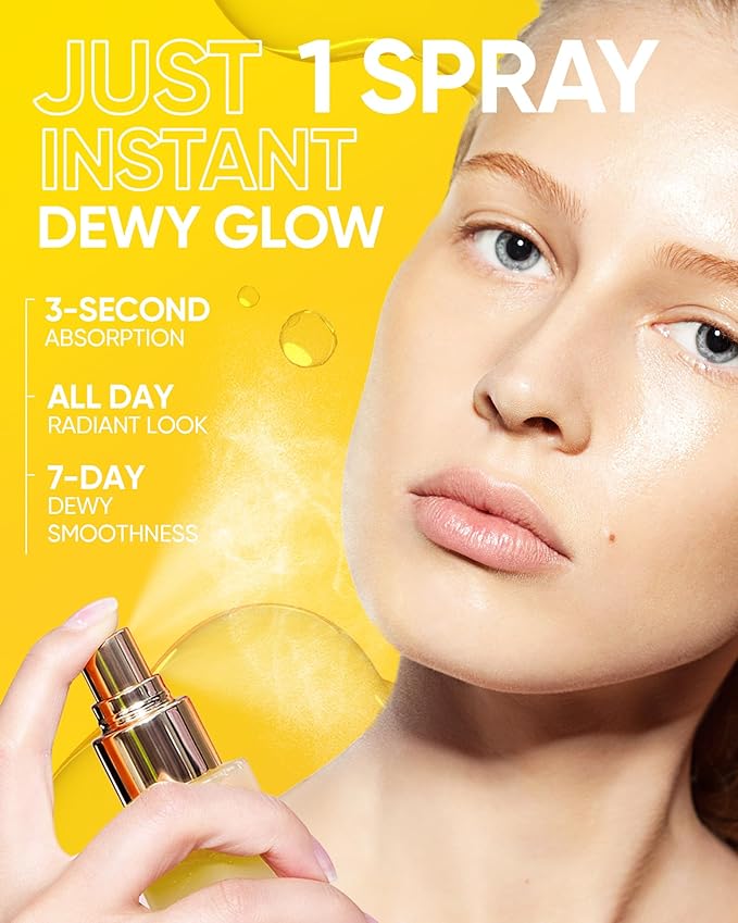 Radiance Booster Spray Serum, Vegan Skin Care, Light-weight Face Moisturizer, Glow Serum for Radiant Skin, Non Comedogenic, All In One Mist, 3.3 fl oz.-FemmiqueWomen