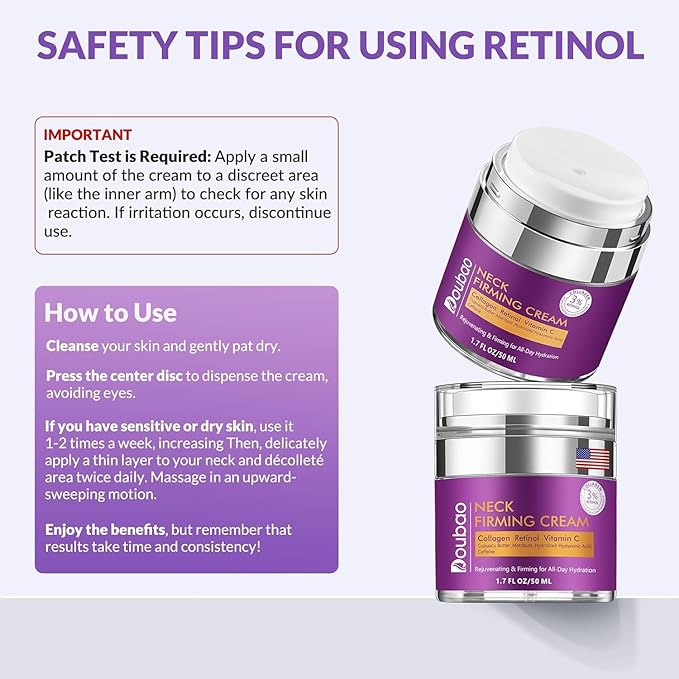 Advanced Neck Firming Cream – 3% Retinol & Hyaluronic Acid for Wrinkle Reduction, Lifting & Skin Tightening – Anti-Aging Moisturizer for Face, Neck & Décolleté – Deep Hydration, 1.7 FL OZ-FemmiqueWomen