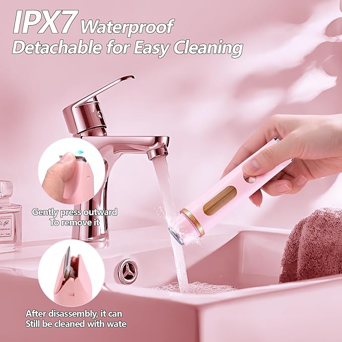 2025 Upgraded Dermave Bikini Shaver - 2 in 1 Bikini Trimmer for Women with LCD Display, Dual Head Cordless Electric Shaver, IPX7 Waterproof Wet/Dry Body Hair Trimmer for Face, Body & Intimate Areas-FemmiqueWomen