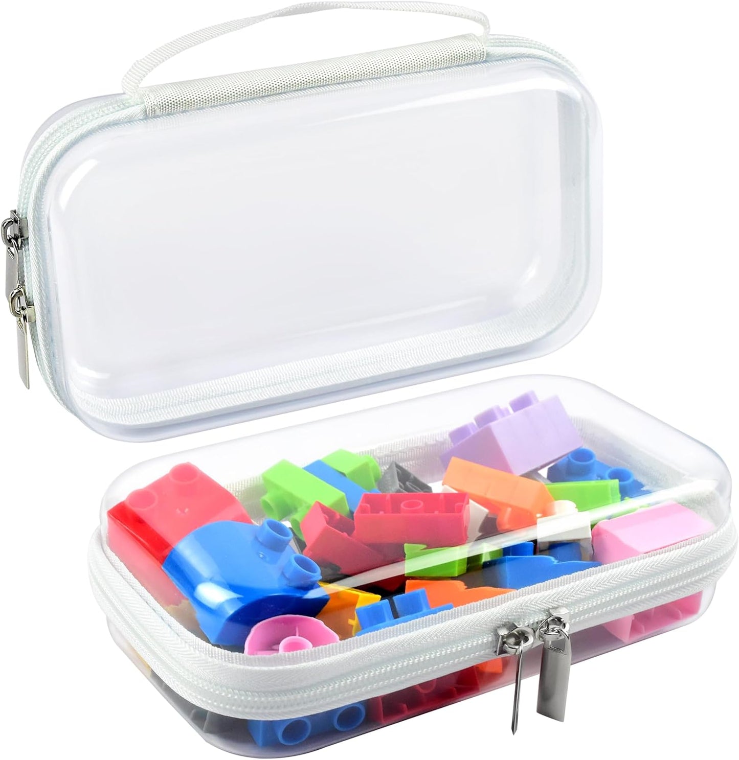 SameTech Zip Bins Clear Storage Bins for Home Organization, Stackable Hard Shell Zipper Case to Organize Bin, Zippered Hard Pouch Container Toiletry Bag Travel Bags for Toiletries, 2pcs-FemmiqueWomen