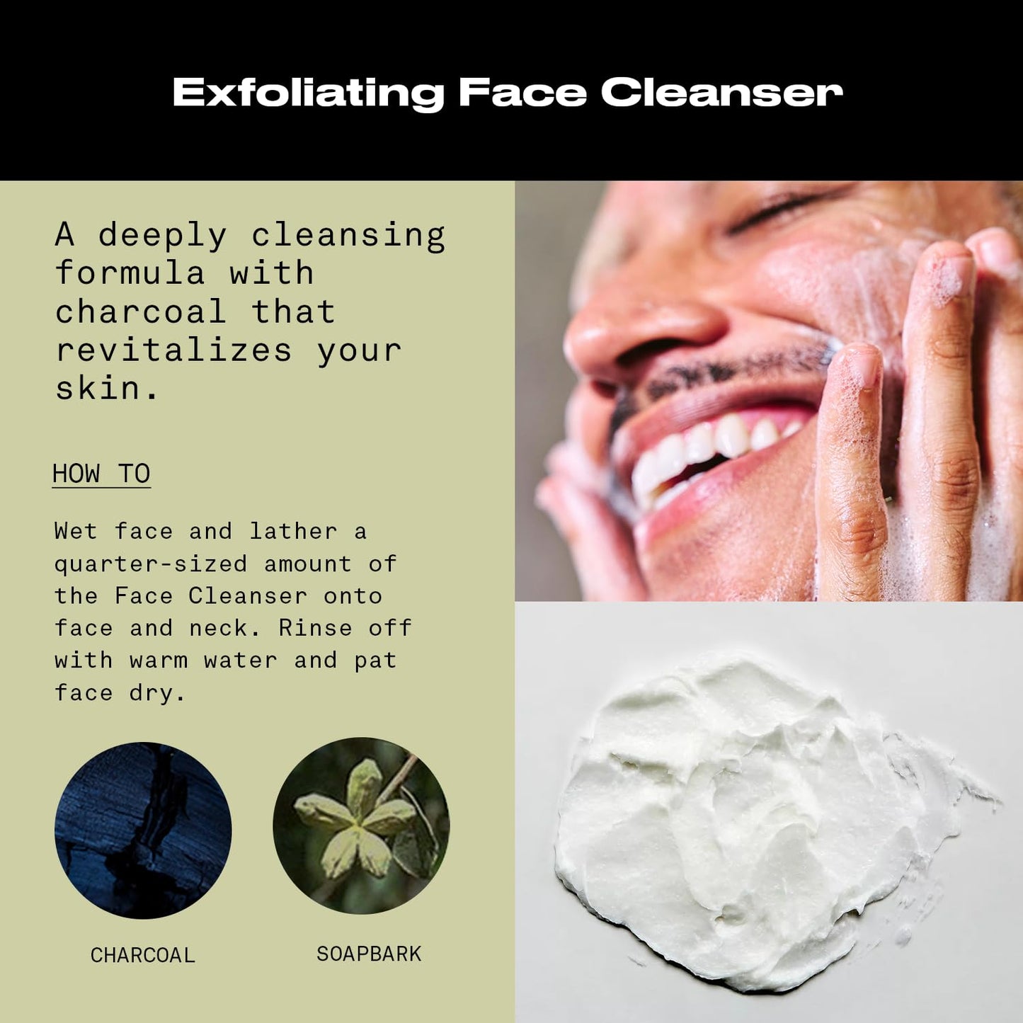 Hawthorne Men's Deep Exfoliating Charcoal Face Wash Cleanser For Normal to Oily Skin. Eliminate Dirt, Grease, and Grime. Natural Ingredients, Vegan, Sulfate Free. 2-Pack, 4 Fl. Oz. Each-FemmiqueWomen