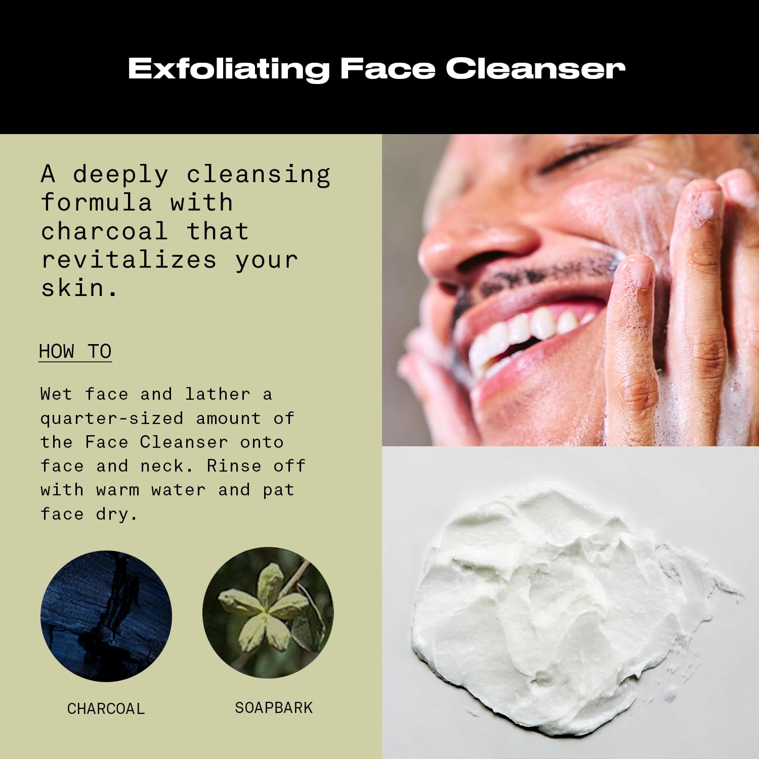 Hawthorne Men's Deep Exfoliating Charcoal Face Wash Cleanser For Normal to Oily Skin. Eliminate Dirt, Grease, and Grime. Natural Ingredients, Vegan, Sulfate Free. 2-Pack, 4 Fl. Oz. Each-FemmiqueWomen