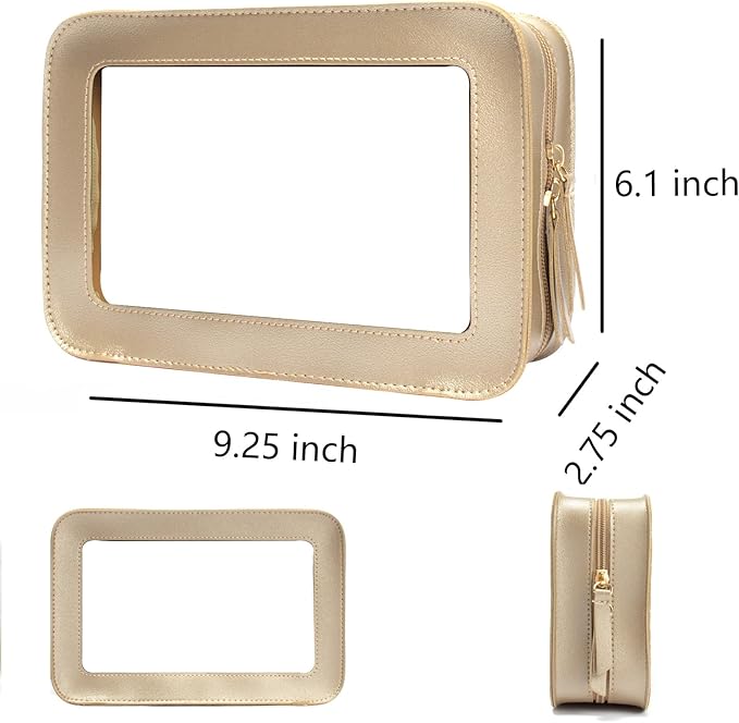 Clear Makeup Bag Small, TSA Approved Portable Toiletry Bag with Zipper Cosmetic Travel Bag Makeup Organizer Case Mini Makeup Pouch for Purse Car Organizer Bag for Women Men-FemmiqueWomen