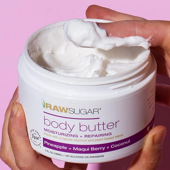 Raw Sugar Pineapple + Maqui Berry + Coconut Hand Soap, Body Scrub & Body Butter Bundle, Body Care for Dry Skin, Exfoliate and Moisturize, Hand Wash + Body Care - Formulated without Sulates and Paraben-FemmiqueWomen