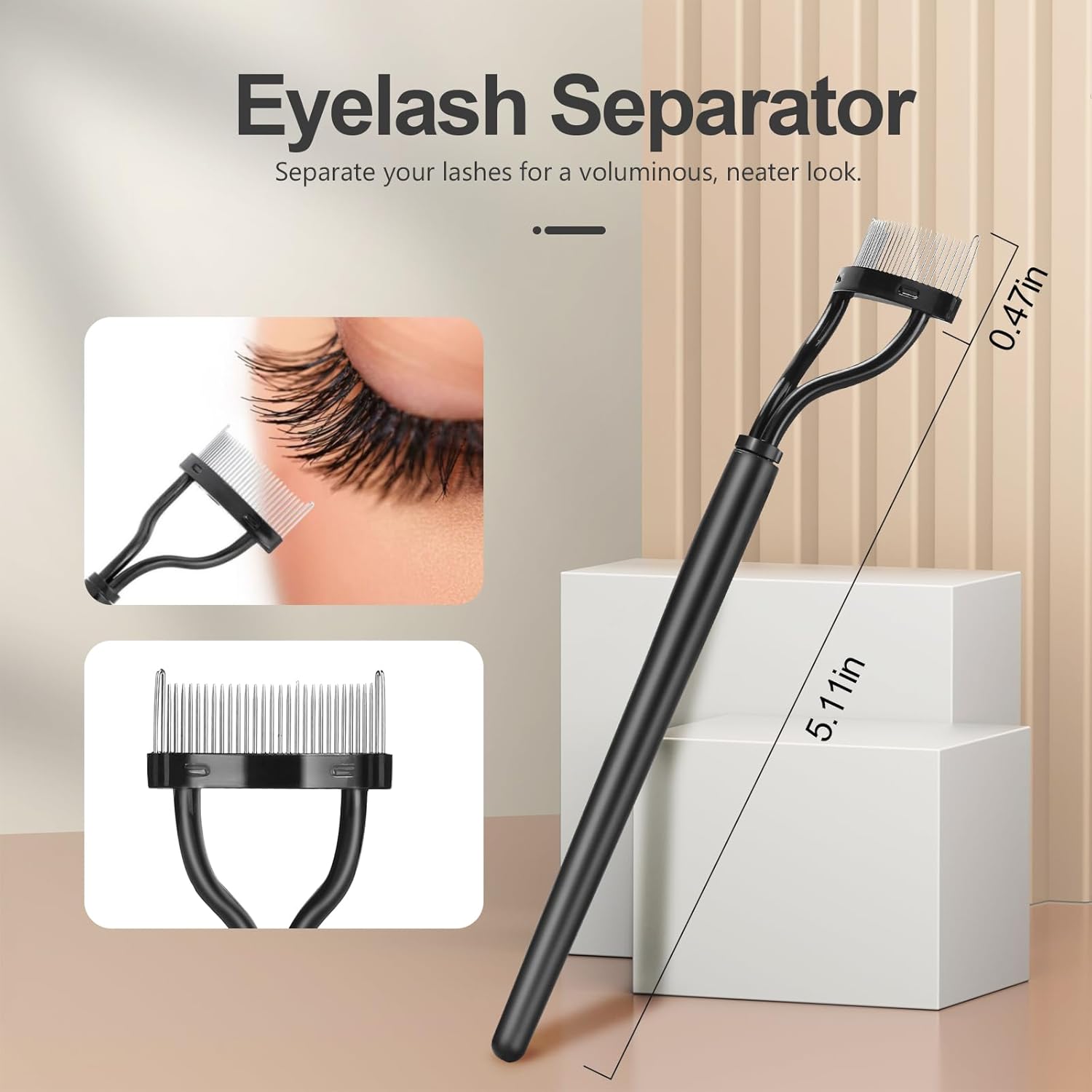 Eyelash Comb Lash Separator Tool Brow Brush & Lash Spoolie Professional Eye Makeup Tools (4 Pieces Set)-FemmiqueWomen