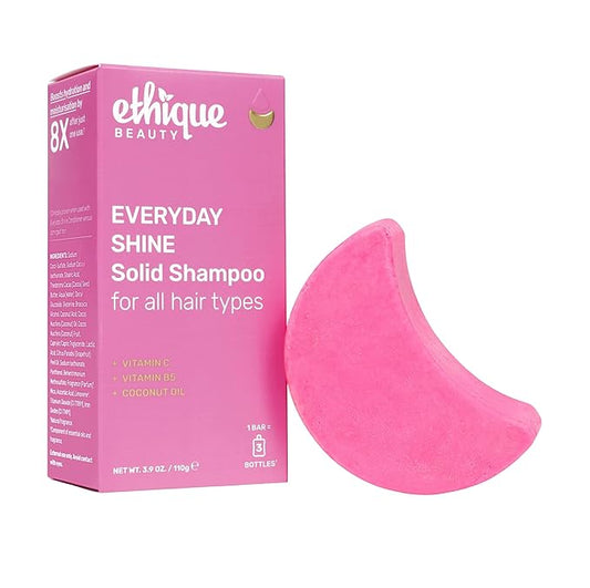 Ethique Everyday Shampoo Bar for soft, shiny hair with Vitamin C - Plastic-Free, Cruelty-Free, Vegan, 3.88 oz - Formerly Pinkalicious-FemmiqueWomen