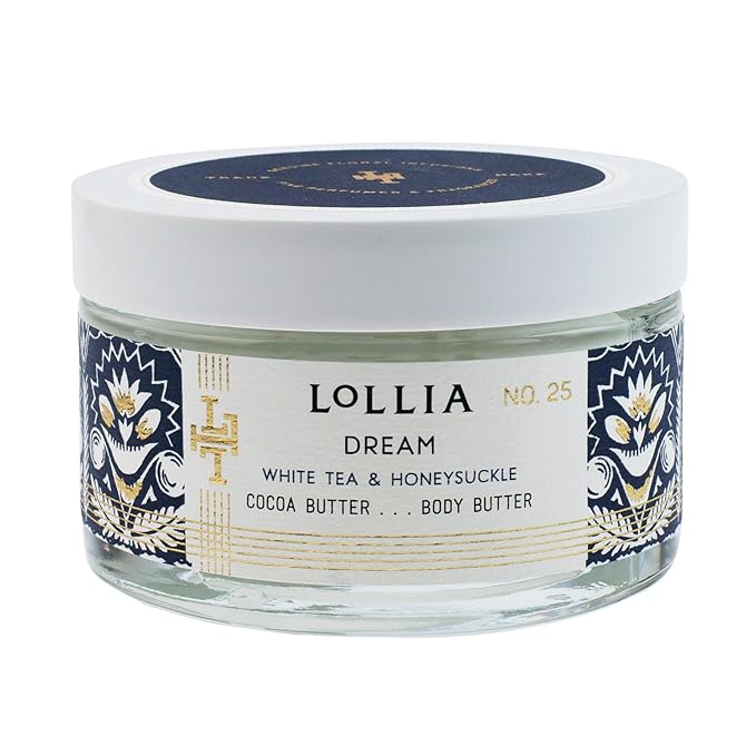 LOLLIA Dream Body Butter, 5.5 oz. - White Tea & Honeysuckle Fragrance - Shea Butter & Cocoa Butter, Body Lotion for Women, Hydrating & Smooth Body Moisturizer-FemmiqueWomen