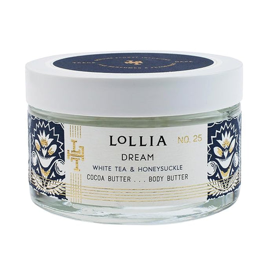 LOLLIA Dream Body Butter, 5.5 oz. - White Tea & Honeysuckle Fragrance - Shea Butter & Cocoa Butter, Body Lotion for Women, Hydrating & Smooth Body Moisturizer-FemmiqueWomen