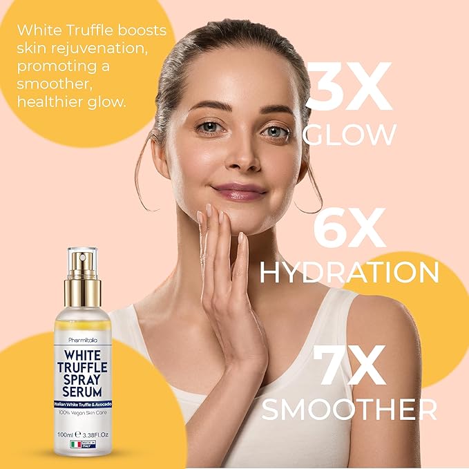 Italian White Truffle Spray Serum - Vegan Skin Care - Face Mist Hydrating Spray with Avocado & White Truffles - Face Serum for Radiant Skin - 3.38 Fl Oz-FemmiqueWomen
