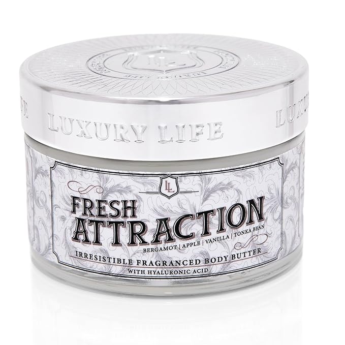 LUXURY LIFE BUTTER - Irresistibly Scented Body Butter with Hyaluronic Acid for Ultimate Moisture. Luxurious Natural Fragrance. Hydrates for a Non-Greasy Glamorous Glow, Fresh Attraction, 5 oz.-FemmiqueWomen
