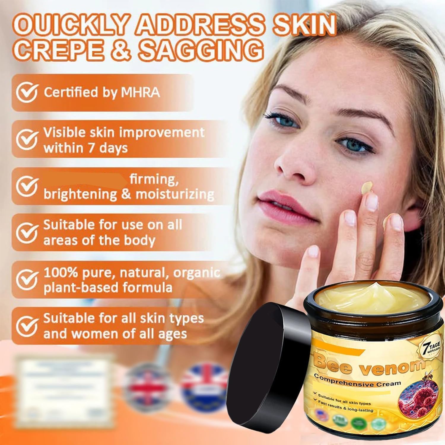 Bee Venom Comprehensive Bee Cream,2025 Professional Treatment Cream Wrinkle Removal Anti-Aging Moisturizing,Effective In Reducing Skin Blemishes (2PCS)-FemmiqueWomen