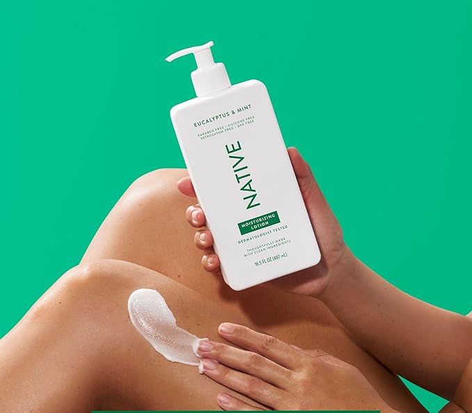 Native Body Lotion Contains Naturally Derived Plant-Based Moisturizers for Women and Men | Restores Dry Skin, Eucalyptus & Mint, 16.5 fl oz-FemmiqueWomen