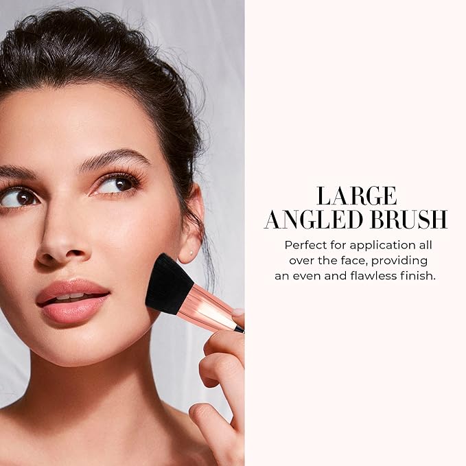 LUMINESS Dual-Sided Angled Buffing Brush - Cruelty-Free Synthetic Bristles Ideal for Foundation & Primer - Soft Fibers Gives Silky Touch on Skin & Creates Flawless Base with Perfect Finish-FemmiqueWomen