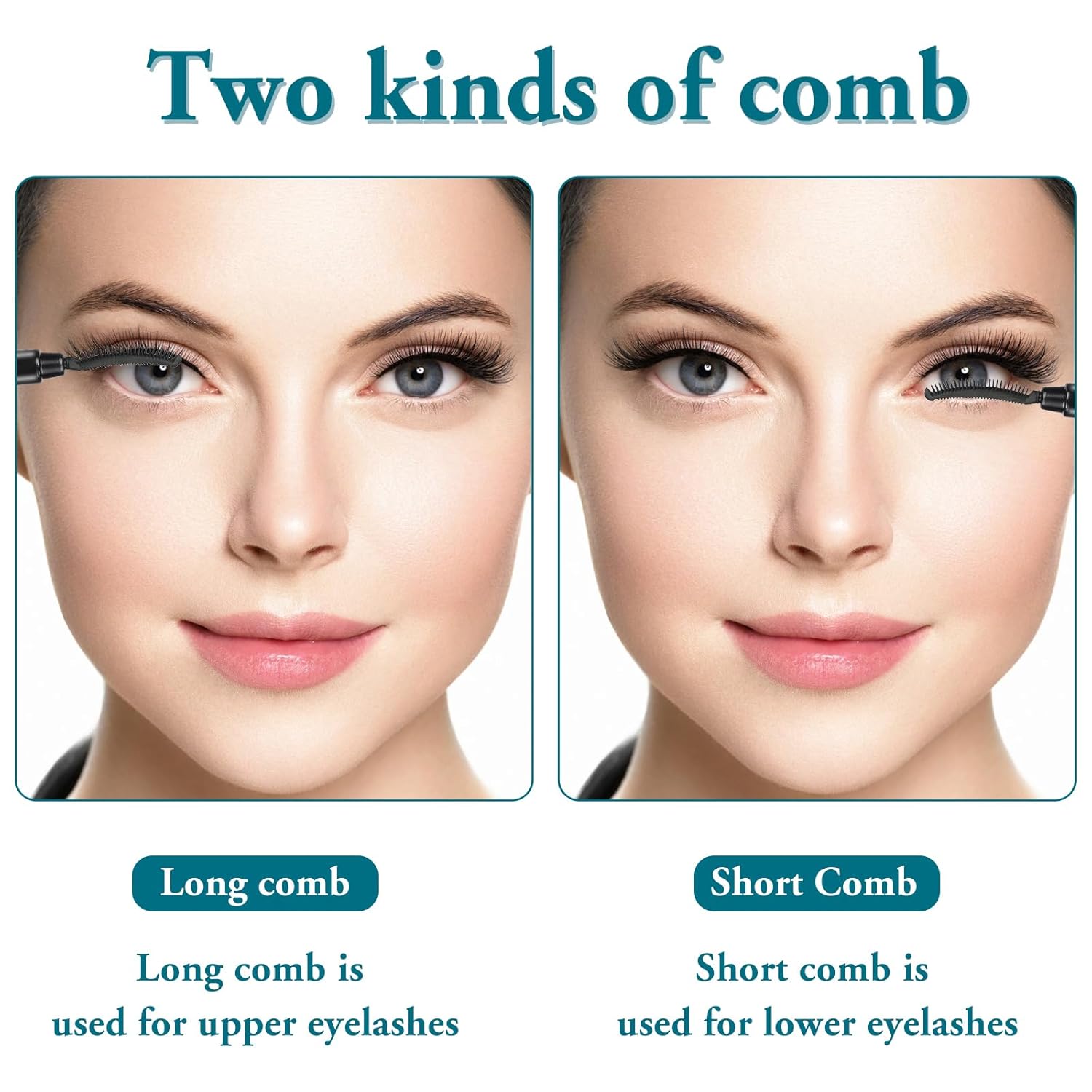 8 Pcs Silicone Eyelash Wands Brushes Mascara Eyelash Separator Black Eyelash Comb Eyebrow Brush Eyelashes Definer with Lid Lash Separating Comb Brow Grooming Brush-FemmiqueWomen