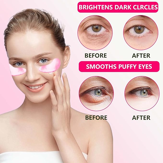 30 Pairs Gold Under Eye Masks,Moisturizing Hydrating Under Eye Patches for Puffy Eyes,Under Eye Treatment for Dark Circles Eye Bags Fine Lines,Eye Skin Care Products for Women & Man-FemmiqueWomen