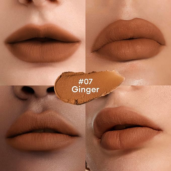 ITY Velvet Matte Finish Lip Stain-Mousse Textured Lip Clay, Red Shade, Conceals Lip Lines, Rich Pigment Lip Tint Lipsticks,0.14 oz (4g) in Truffle, Ginger.-FemmiqueWomen