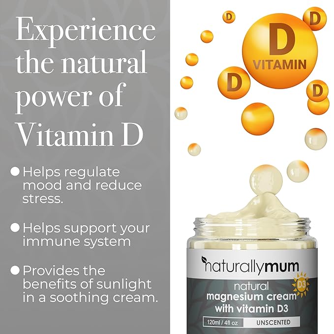 Magnesium Cream with Vitamin D3 [4 Fl Oz] - Magnesium Calm Cream and Vitamin D Lotion - Magnesium D3 Cream - Calming Cream Magnesium and Vitamin D - Turmeric & Arnica Cream - Unscented-FemmiqueWomen