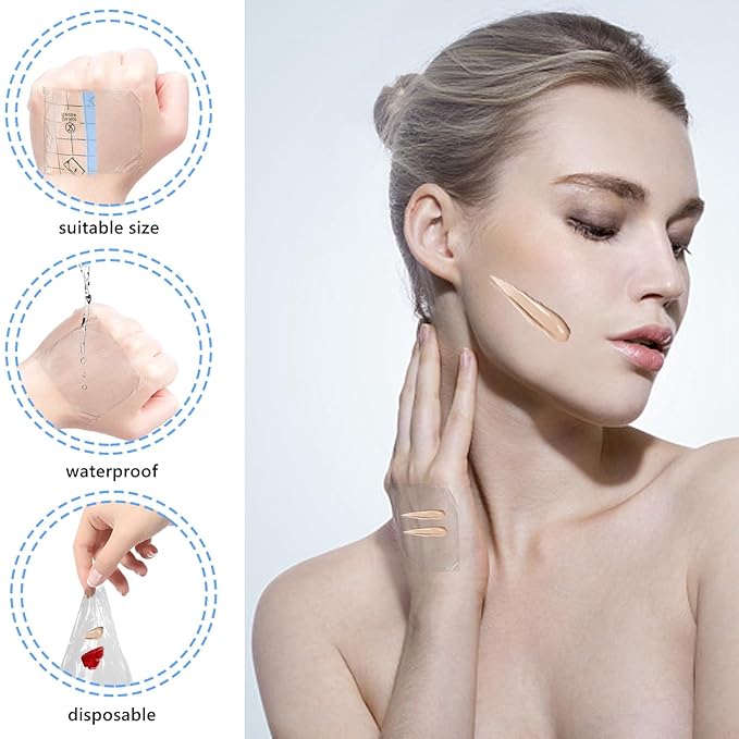 150 Pieces Makeup Hand Palette, Disposable Cosmetics Mixing Palette Foundation Mixing Tray Adhesive Waterproof Transparent Palettes for Makeup Art (2.36 X 2.36 Inch)-FemmiqueWomen