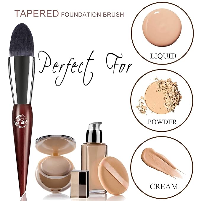 ENERGY Concealer Brush,Tapered Kabuki Foundation Makeup Brush for Under Eye Concealing Blending Liquid Cream Setting Powder Make Up for Full Coverage Cosmetic Applicator Soft Dense Makeup Tool-FemmiqueWomen