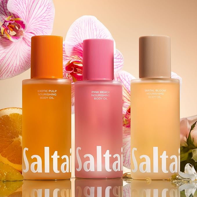 Saltair Body Oil. Luxurious Pink Beach After Shower and Bath Oil Moisturizer for Women. Botanical, Non-Greasy, and Well-Absorbing Lotion for Hydrating Dry Skin. 4oz Pump Bottle-FemmiqueWomen
