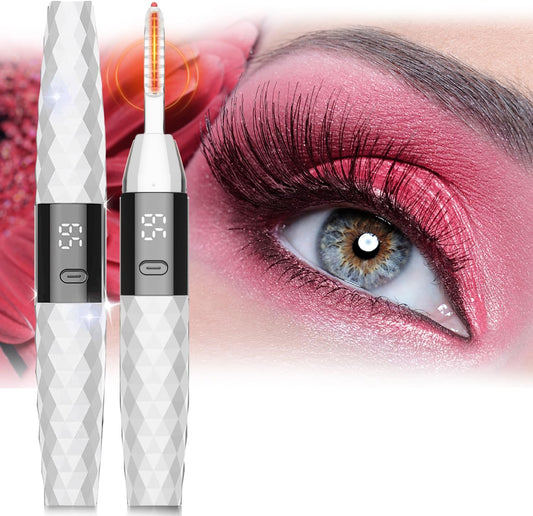 Heated Eyelash Curlers - Heated Lash Curler Best Seller Electric Eyelash Curler Rechargeable for 24H Long Lasting Natural Eyelashes, 4 Heating Modes, 8S Fast Heating, White-FemmiqueWomen